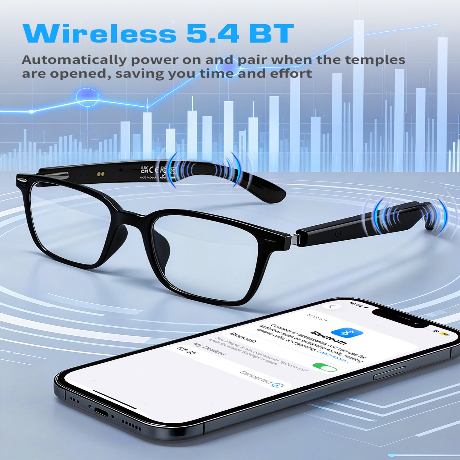 Audio With Music Ai - Умные очки GT35 с AI-переводом, аудиосистемой