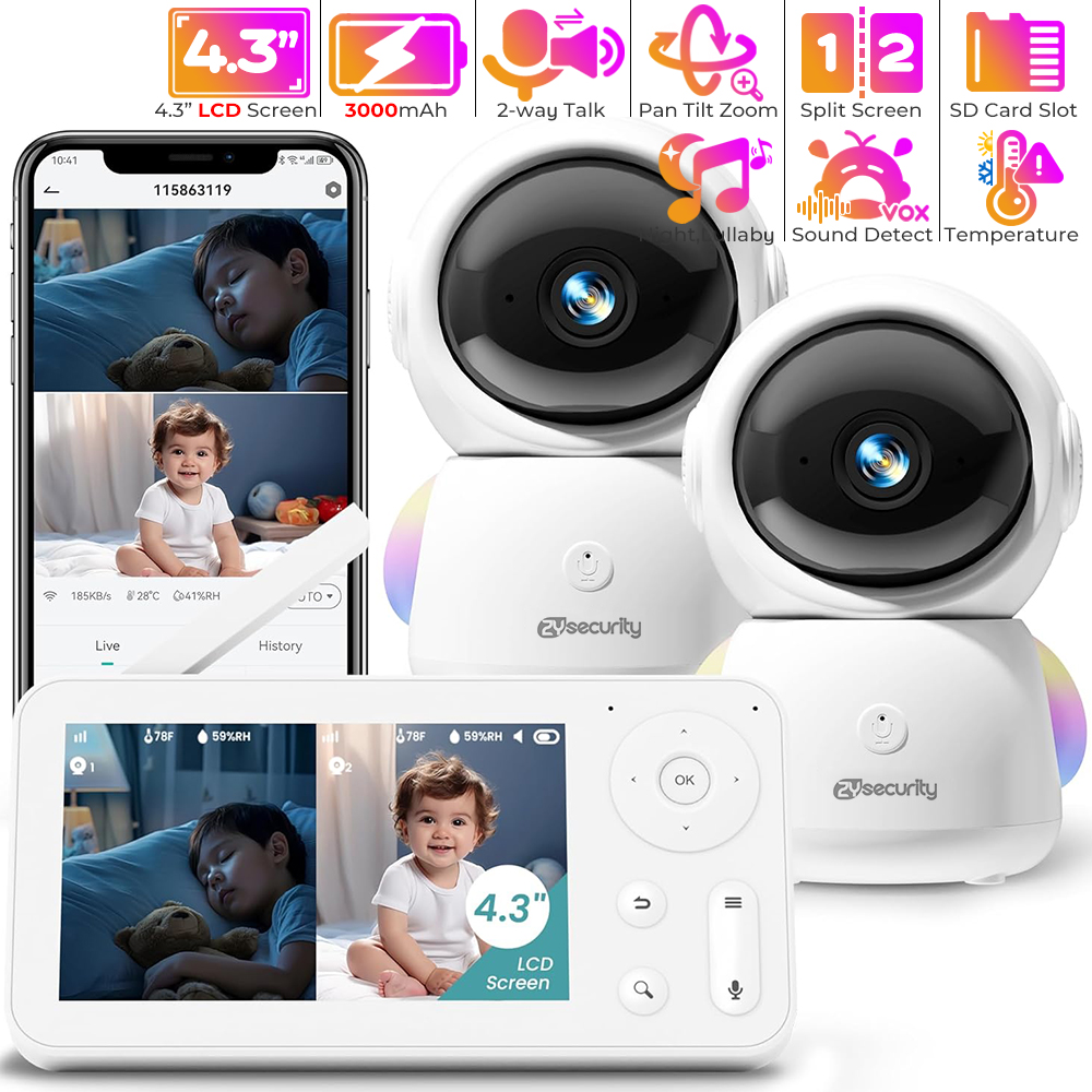 Audio Music Light - 2K радионяня с 2 камерами и