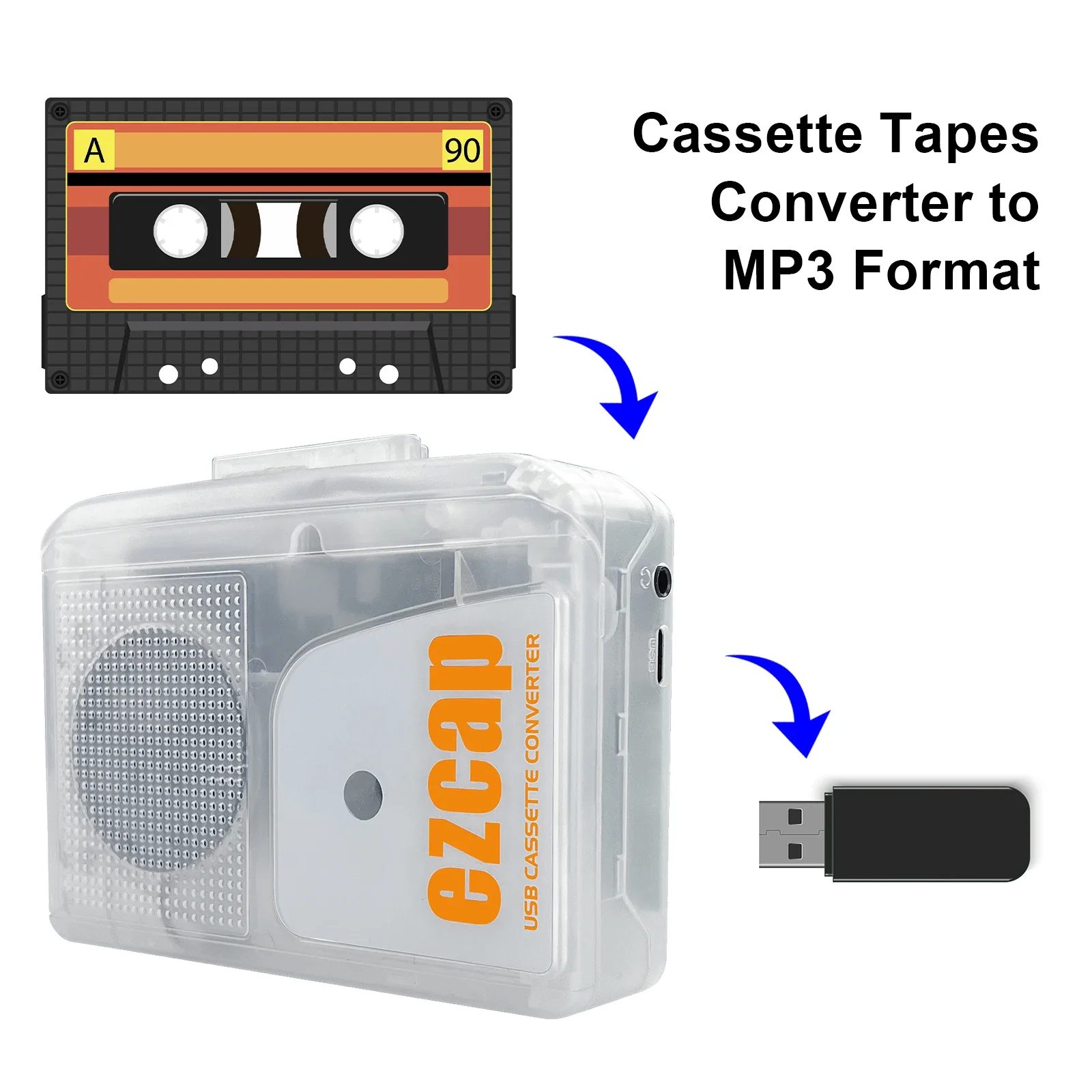 Новый EZCAP249 USB-кассетный п – обзор и цена Audio Music Converter To Mp3